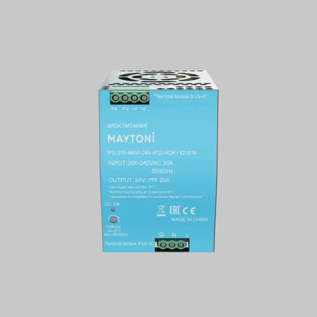 Источник напряжения PSL015 24В 480Вт IP 20 821014, ракурс 2