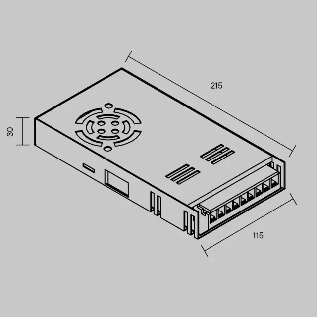 Источник напряжения PSL006 48В 400Вт IP 20 831011, ракурс 3