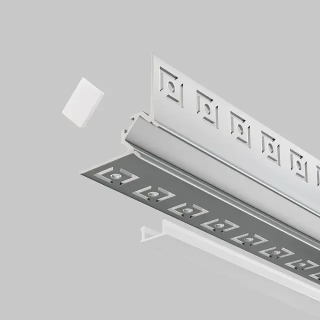 Алюминиевый профиль встраиваемый скрытого монтажа 50x22 (Серебро, 2 м), ALM-5022-S-2M, ракурс 5