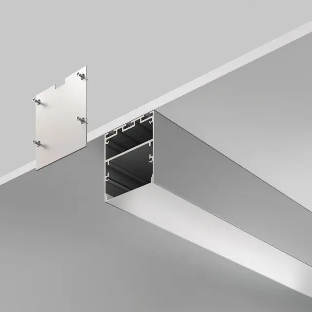 Алюминиевый профиль накладной-подвесной 50x50 (Серебро, 2 м), ALM-5050-S-2M, ракурс 3