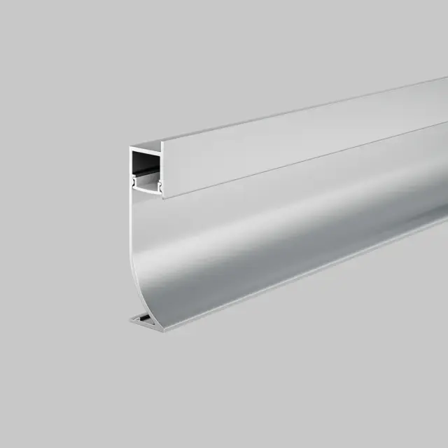 Алюминиевый профиль плинтус 53x14 (Серебро, 2 м), ALM-5314-S-2M, ракурс 3