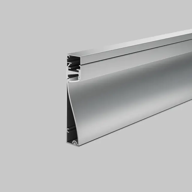 Алюминиевый профиль плинтус 80x18 (Серебро, 2 м), ALM-8018-S-2M, ракурс 4