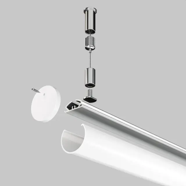 Алюминиевый профиль подвесной D30 (Серебро, 2 м), ALM-D30-S-2M, ракурс 5