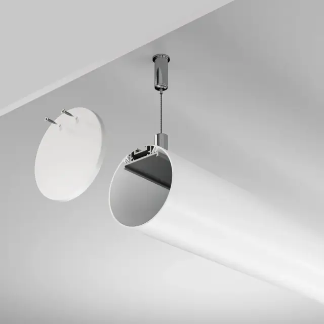 Алюминиевый профиль подвесной D60 (Серебро, 2 м), ALM-D60-S-2M, ракурс 3