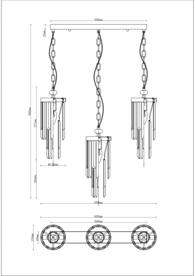 Светильник Moderli V10040-3P STILAND — золотой, ракурс 7