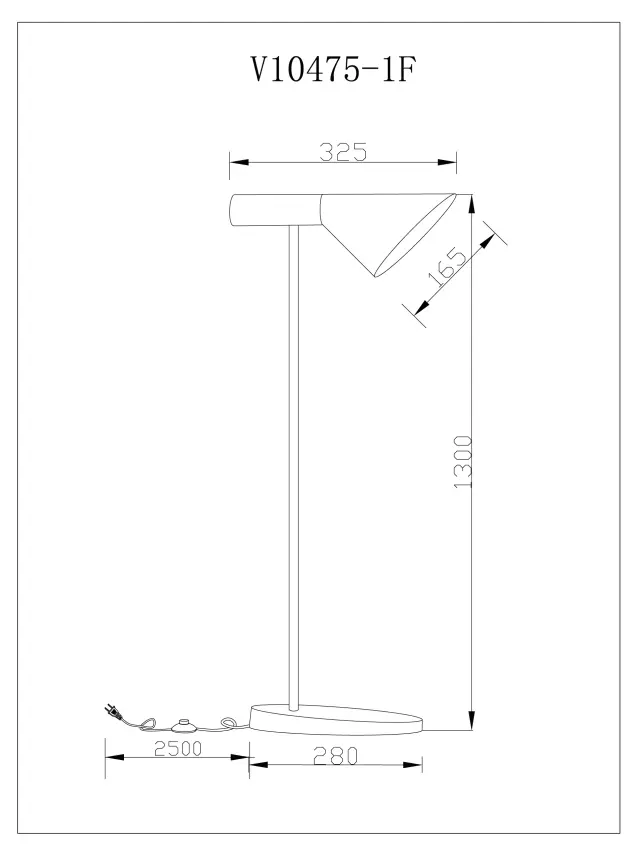 Торшер Moderli V10475-1F TURIN — белый, ракурс 6