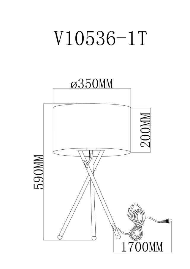 Настольная лампа Moderli V10536-1T PALMA — латунь, ракурс 3