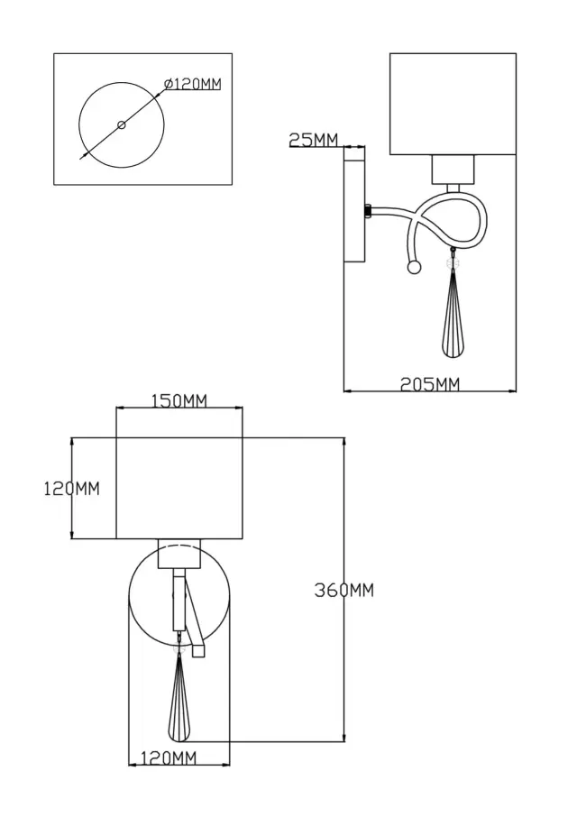 Бра Moderli V2570-1W CHILLY — золотой, ракурс 8