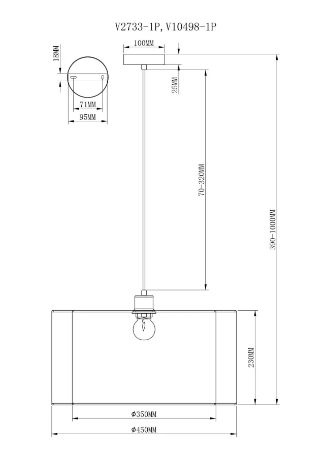 Светильник Moderli V2733-1P ROOM — хром, ракурс 9