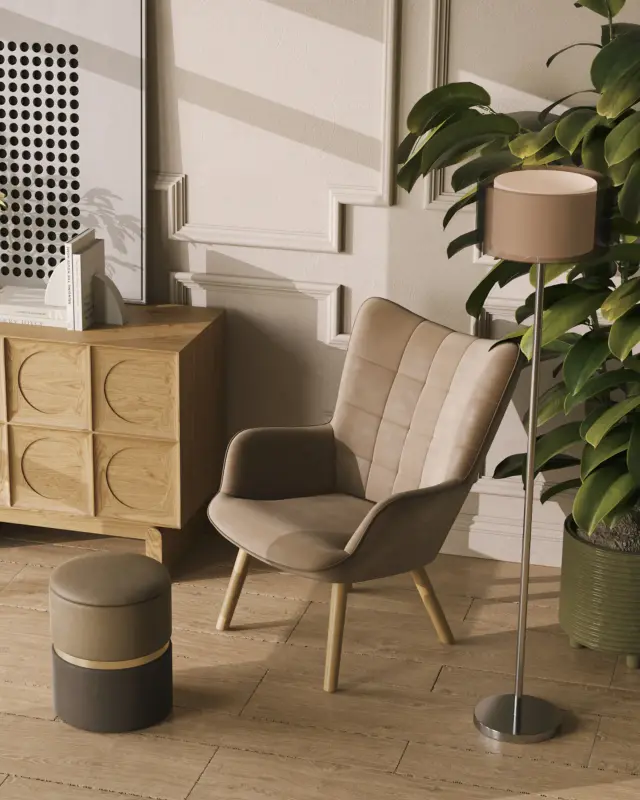 Торшер Moderli V2734-1F ROOM — хром, ракурс 3