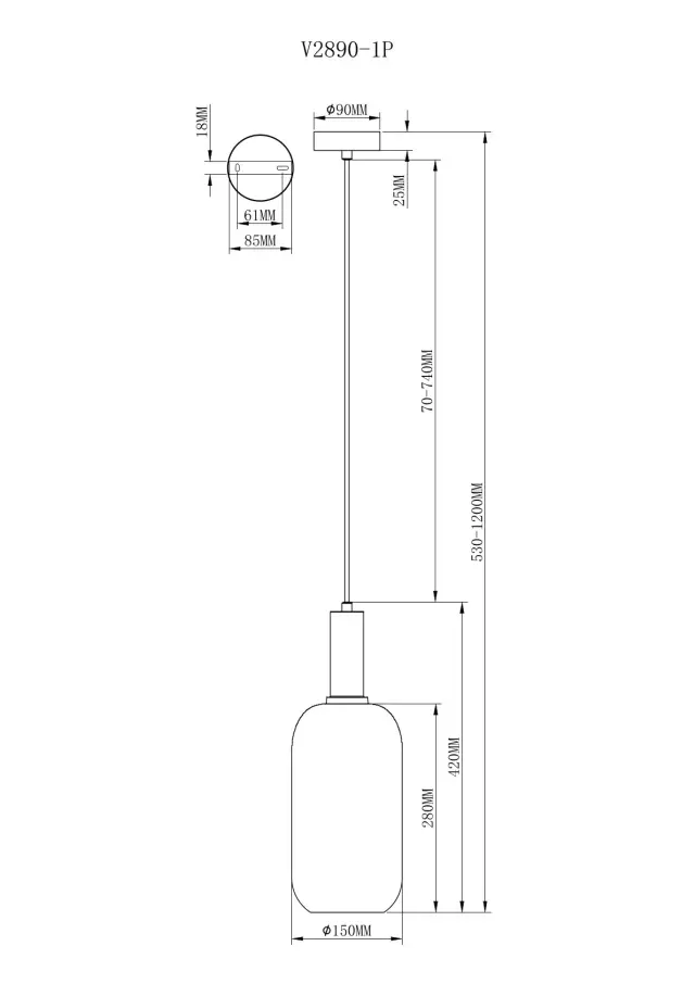 Светильник Moderli V2890-1P MARTIN — золотой, ракурс 8