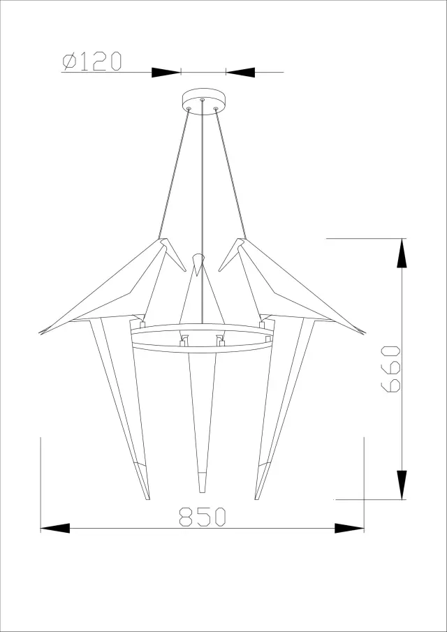 Люстра Moderli V3071-3PL BIRDS — золотой, ракурс 6