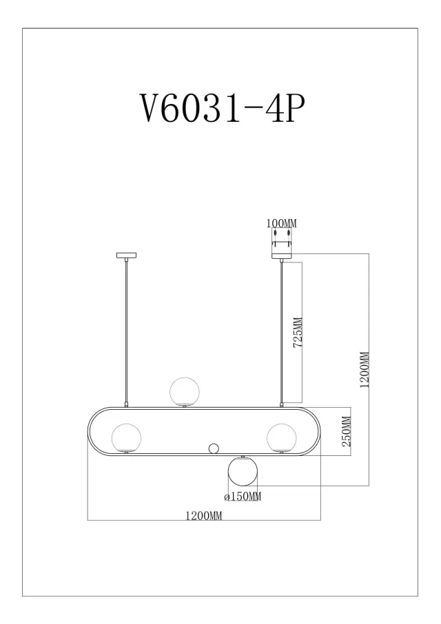 Светильник Moderli V6031-4P KRONA — черный, ракурс 3