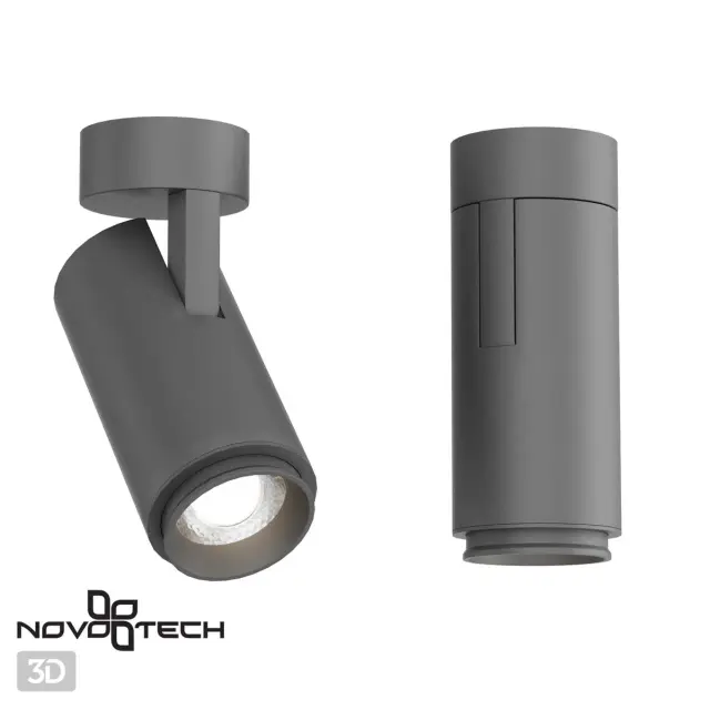 Накладной уличный светильник Novotech KAIMAS, матовый серый металл, строгий геометрический дизайн, ракурс 3