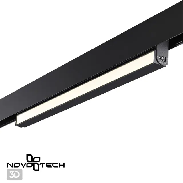 Потолочный светильник Novotech матовый черный, прямоугольный корпус, белый акриловый рассеиватель, ракурс 3