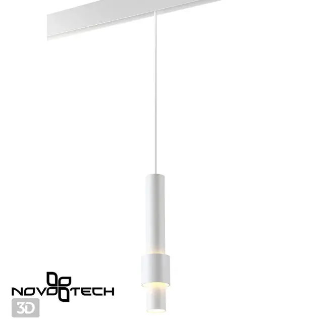 Подвесной светильник Novotech в коллекции SHINO, белый матовый металл, вертикальный силуэт, ракурс 3