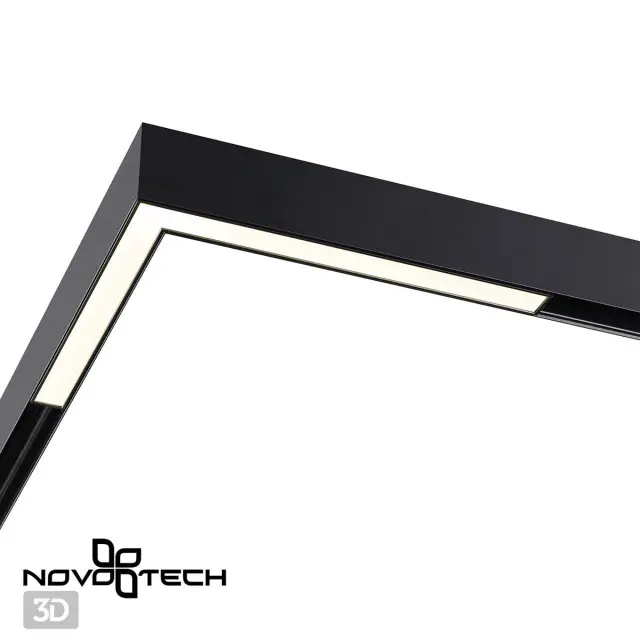 Направленный светильник Novotech SHINO, черный металлический корпус и белый матовый акриловый плафон в минималистичном, ракурс 3
