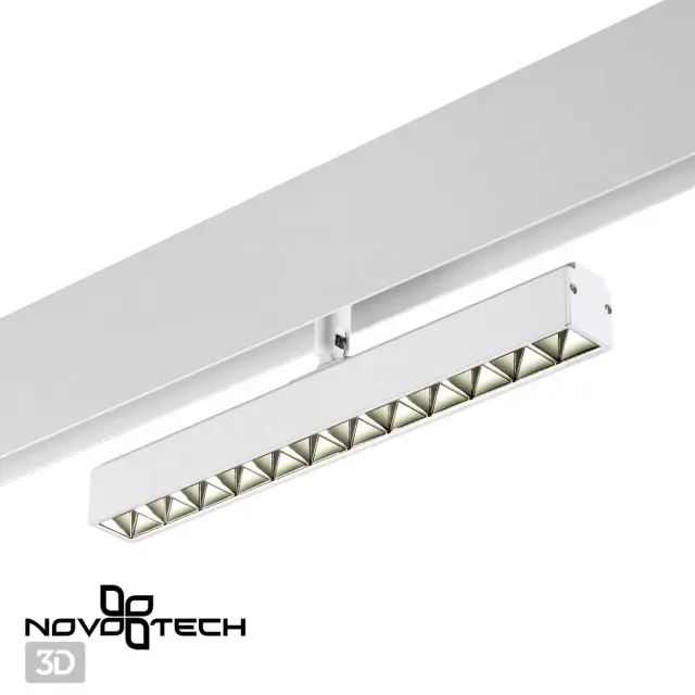 Трековый светильник Novotech в белом матовом исполнении с декоративным силуэтом, 1 источник света, ракурс 5