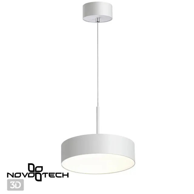 Подвесной светильник Novotech матовый белый, минималистичный дизайн из металла и акрила, ракурс 4
