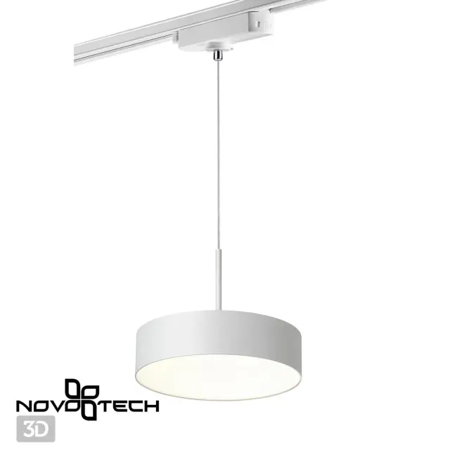 Подвесной светильник Novotech белый, минималистичный дизайн с крупным акриловым плафоном и металлическим корпусом, ракурс 4