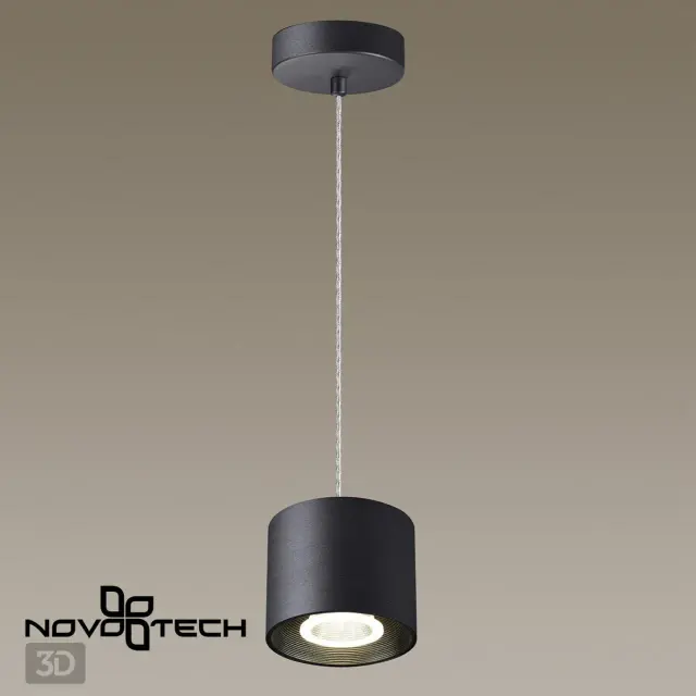 Подвесной светильник Novotech матовый черный с круглым плафоном и акриловым отражателем, ракурс 4