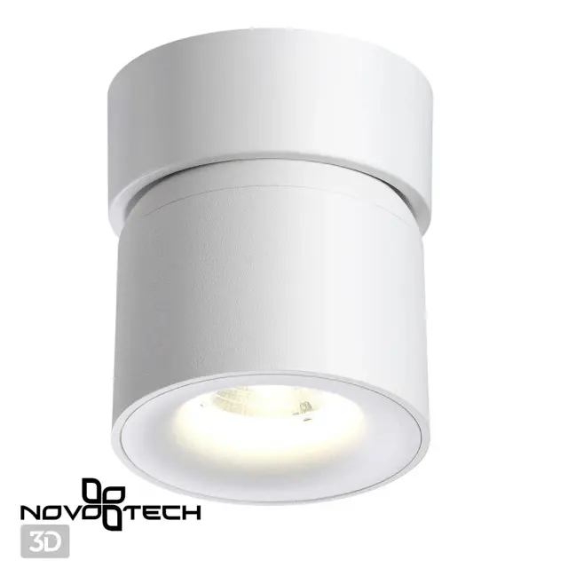 Накладной точечный светильник Novotech белый из матового металла с линейным рассеивателем, ракурс 5