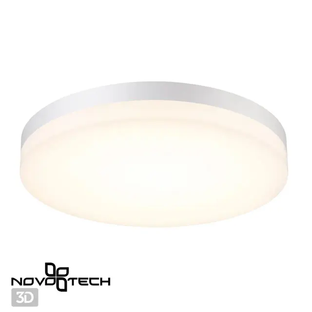 Потолочный уличный светильник Novotech, белый матовый акрил плафон, минималистичный дизайн, ракурс 3
