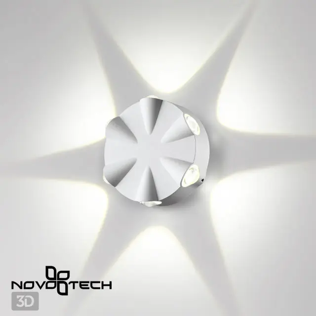Настенный уличный светильник Novotech CALLE в минималистичном стиле, 6 источников света, белый матовый металл, ракурс 4