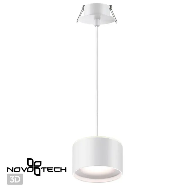 Встраиваемый точечный светильник Novotech белый матовый, минималистичный дизайн с регулировкой цветовой температуры, ракурс 2