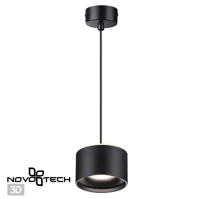 Подвесной светильник Novotech GIRO, черный матовый металл, минималистичный силуэт с регулировкой света, ракурс 2