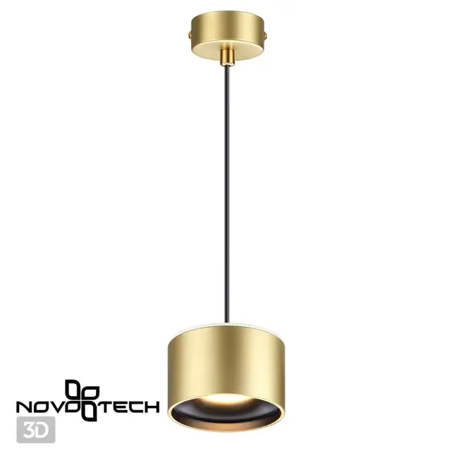 Подвесной светильник Novotech GIRO, матовый бронзовый металл, минималистичный дизайн, один источник света, ракурс 2