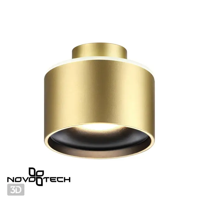 Накладной точечный светильник Novotech GIRO в матовой бронзе, минималистичный дизайн с круглым рассеивателем, ракурс 3