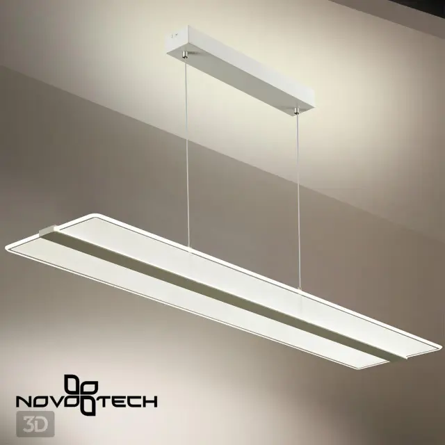 Линейный подвесной светильник Novotech матовый белый из металла с глянцевым акриловым плафоном, ракурс 4