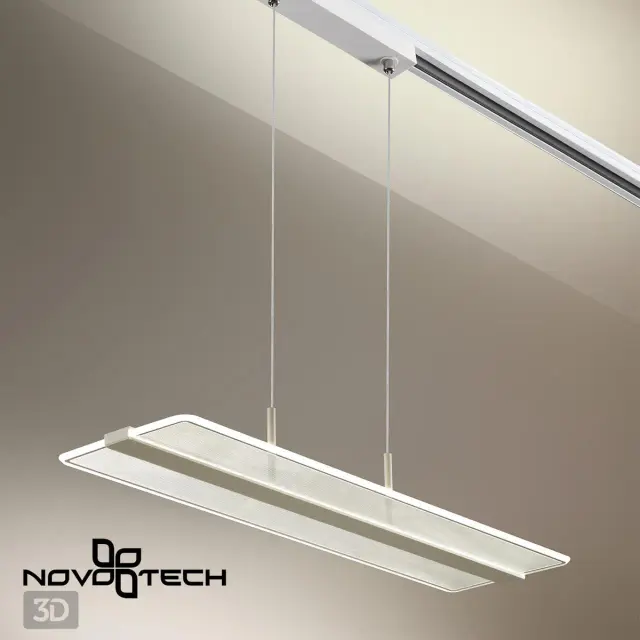 Трековый светильник Novotech в белом матовом корпусе с прозрачным глянцевым акриловым плафоном, ракурс 5