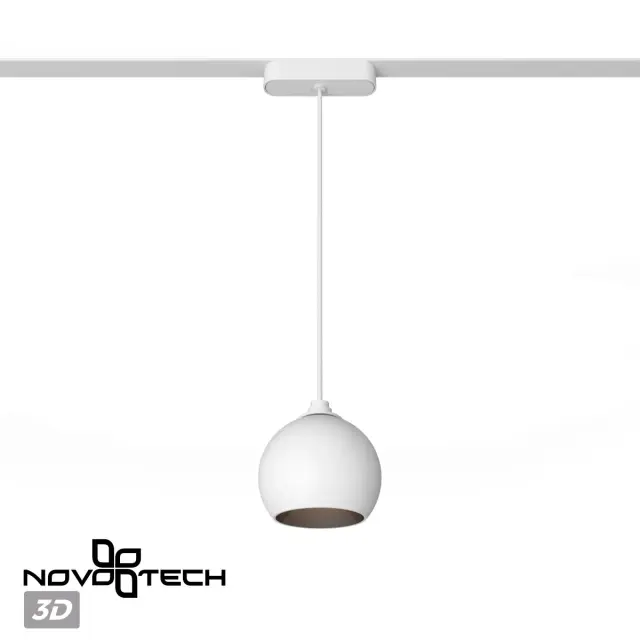Подвесной светильник Novotech матовый белый с прямоугольным пластиковым плафоном на шинопроводе, ракурс 4