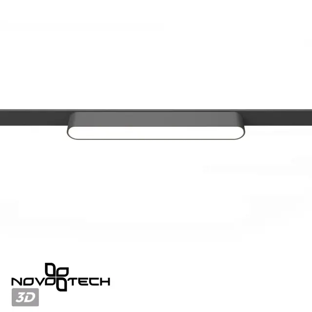 Накладной трековый светильник Novotech черного цвета из металла и пластика со строгим силуэтом, ракурс 4