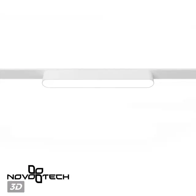 Ультракомпактный светильник Novotech в белом матовом исполнении на магнитной основе, вытянутый прямоугольный корпус, ракурс 4