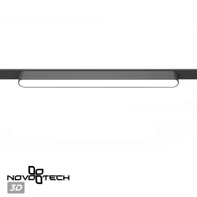 Трековый светильник Novotech матовый черный, минималистичный дизайн с пластиковым рассеивателем, ракурс 4