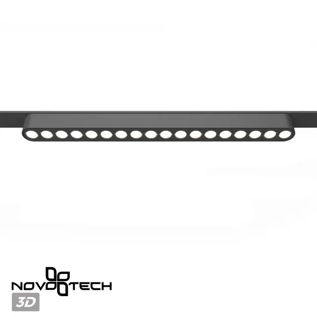 Черный трековый светильник Novotech SMAL, алюминиевый корпус с декоративными металлическими заглушками, ракурс 4