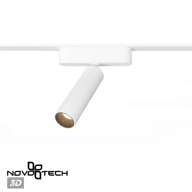 Магнитный светильник Novotech белый, прямоугольный плафон из металла и пластика, минималистичный дизайн, ракурс 4