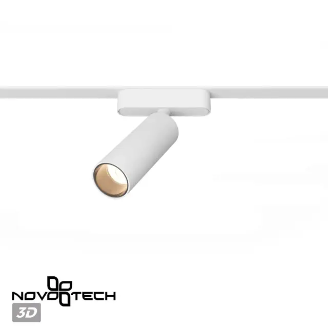 Трековый светильник Novotech белый с матовым плафоном из пластика, ультракомпактный дизайн, ракурс 4