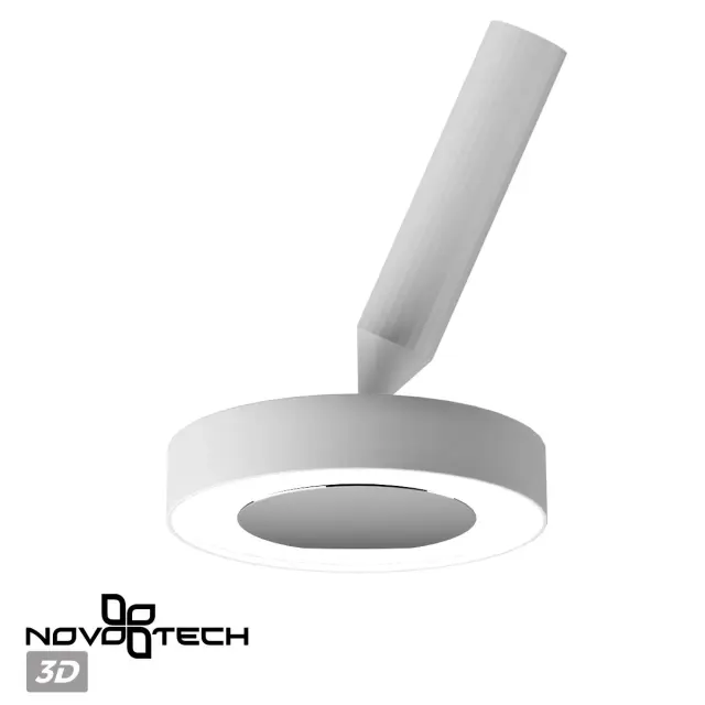 Накладной точечный светильник Novotech белый с зеркальным стеклянным плафоном и матовым алюминиевым корпусом, ракурс 5