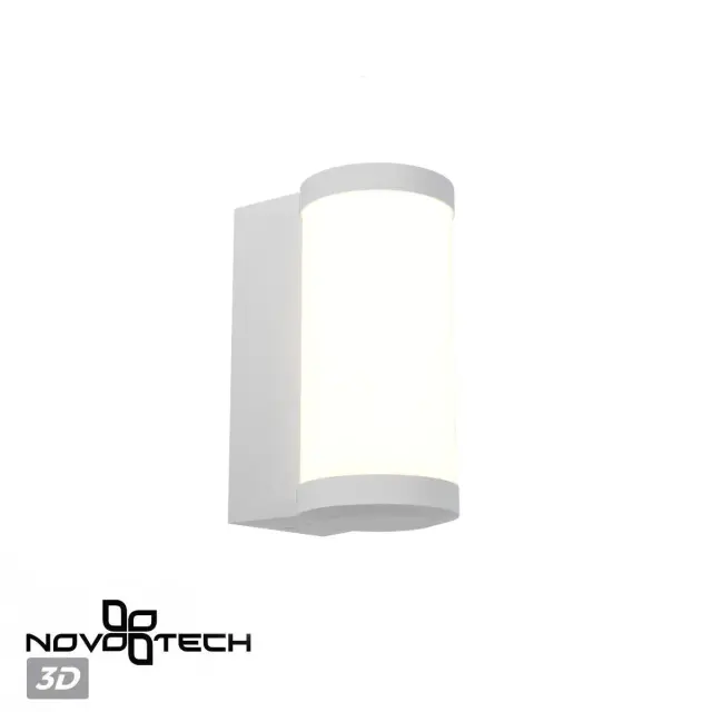 Настенный уличный светильник Novotech OPAL, белый пластик, вертикальный плафон минималистичный дизайн, ракурс 3