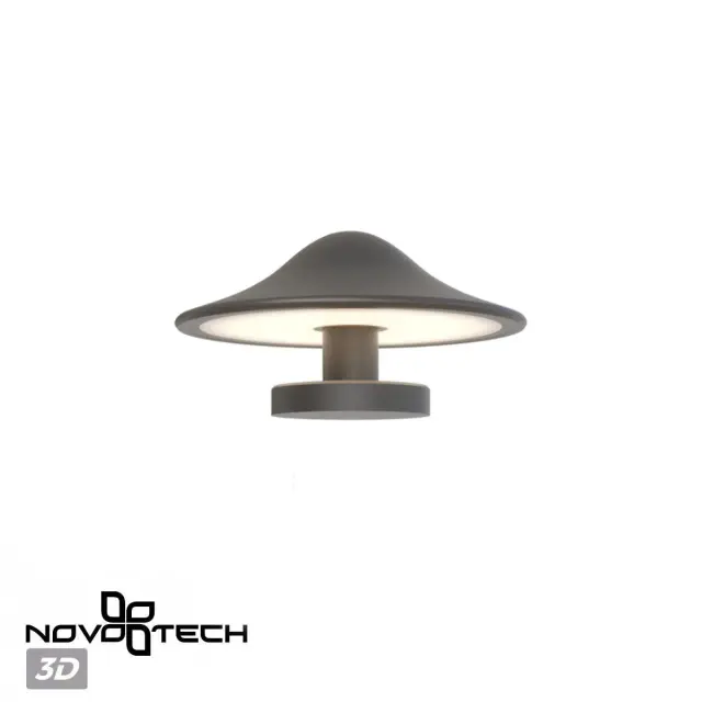 Настенный уличный светильник Novotech черного матового металла со скандинавским грибовидным силуэтом, ракурс 4