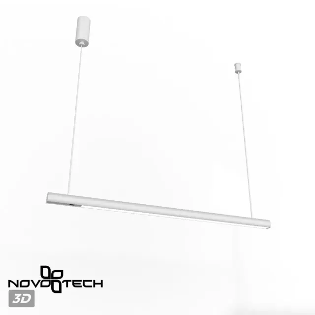 Линейный подвесной светильник Novotech матовый белый, скрытый источник света, современный дизайн, ракурс 4