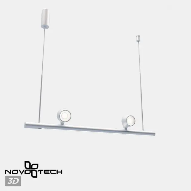 Подвесной светильник Novotech белый матовый алюминий, строгий геометрический силуэт, 2 источника света, ракурс 5