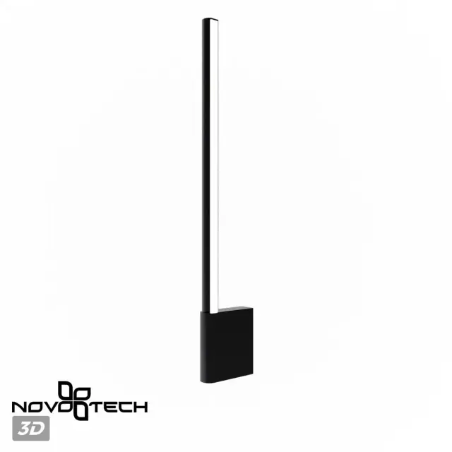 Вертикальное накладное бра Novotech матового черного цвета с лаконичным дизайном и сенсорным управлением, ракурс 4