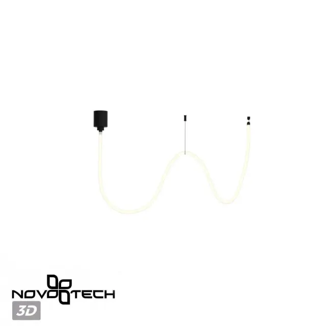 Напольный трековый светильник Novotech в черном алюминии с белым матовым пластиковым рассеивателем и имитацией канатной, ракурс 5