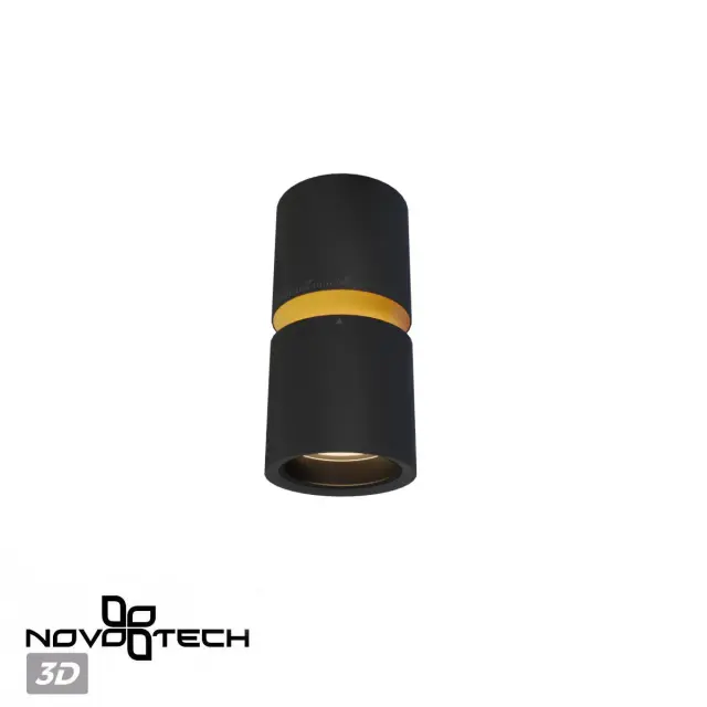 Накладной точечный светильник Novotech черного матового алюминия цилиндрической формы, ракурс 6