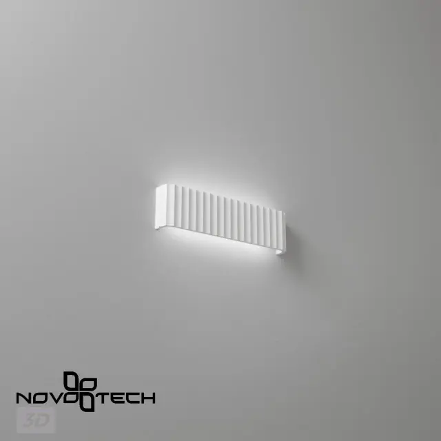 Накладное бра Novotech в минималистичном дизайне, белый гипс с рельефным плафоном и регулировкой света, ракурс 6